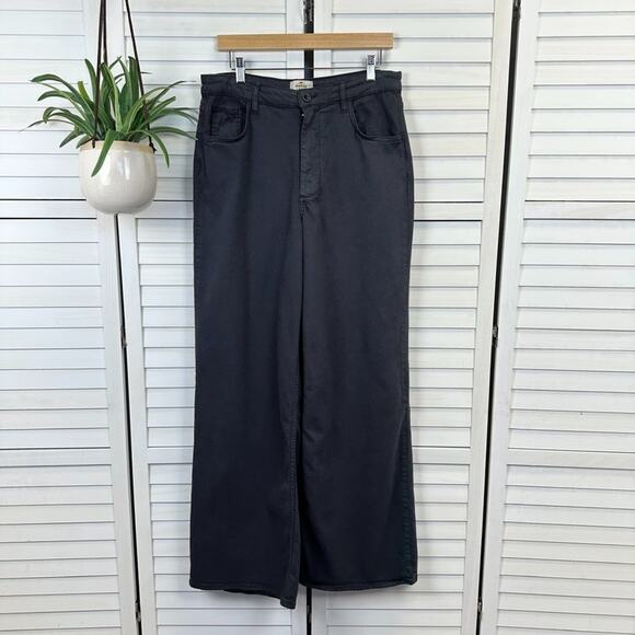 Marine Layer Charlie Wide Leg Pant Moonless Night Black Wash Stretch Size 12 - Picture 1 of 10